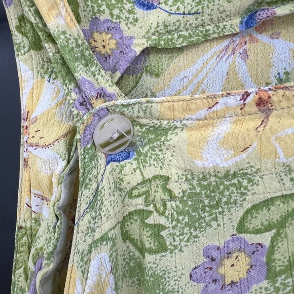 Vintage 90s Zachi watercolor floral girlhoodcore midi apron dress cottagecore M - Picture 9 of 12